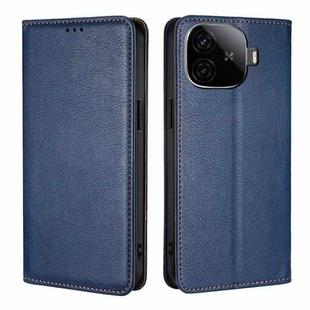 For vivo iQOO Z9 Turbo Gloss Oil Solid Color Magnetic Leather Phone Case(Blue)