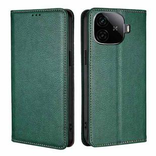 For vivo iQOO Z9 Turbo Gloss Oil Solid Color Magnetic Leather Phone Case(Green)