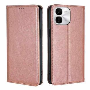 For vivo iQOO Z9x 5G Gloss Oil Solid Color Magnetic Leather Phone Case(Rose Gold)