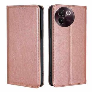 For vivo V30e 5G Global Gloss Oil Solid Color Magnetic Leather Phone Case(Rose Gold)