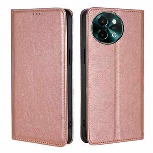 For vivo Y38 5G / T3x Global Gloss Oil Solid Color Magnetic Leather Phone Case(Rose Gold)