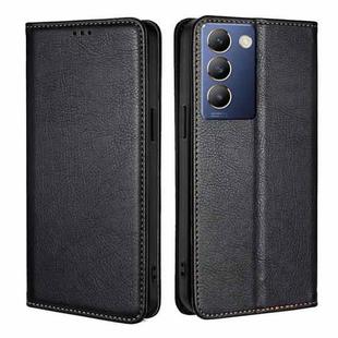 For vivo Y100 5G IDN Gloss Oil Solid Color Magnetic Leather Phone Case(Black)