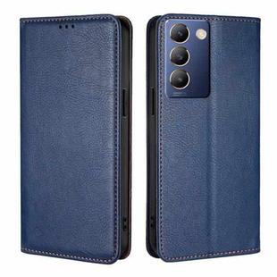 For vivo Y100 5G IDN Gloss Oil Solid Color Magnetic Leather Phone Case(Blue)