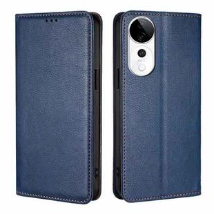 For vivo S19 Pro Gloss Oil Solid Color Magnetic Leather Phone Case(Blue)