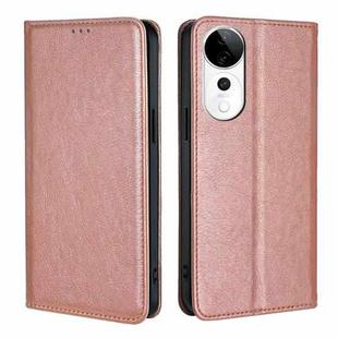 For vivo S19 Pro Gloss Oil Solid Color Magnetic Leather Phone Case(Rose Gold)