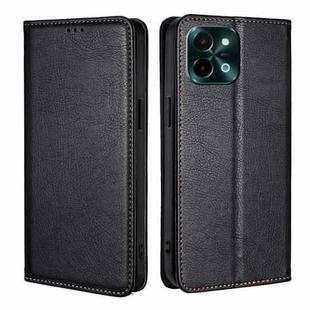 For vivo Y28 4G Gloss Oil Solid Color Magnetic Leather Phone Case(Black)