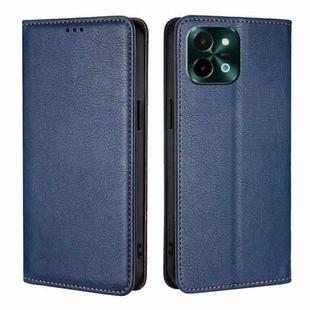 For vivo Y28 4G Gloss Oil Solid Color Magnetic Leather Phone Case(Blue)