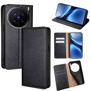 For vivo X200 Pro 5G Gloss Oil Solid Color Magnetic Leather Phone Case(Black)