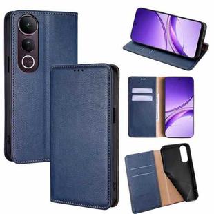 For vivo V50 Lite 5G Gloss Oil Solid Color Magnetic Leather Phone Case(Blue)