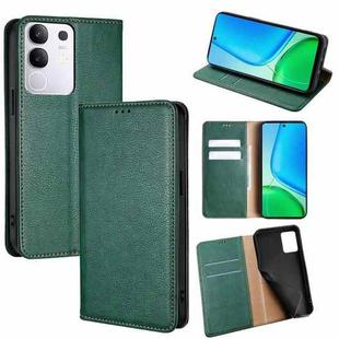 For vivo Y29 4G Global Gloss Oil Solid Color Magnetic Leather Phone Case(Green)
