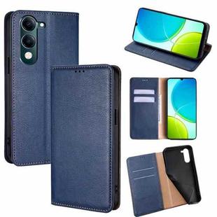For vivo Y29s 5G / Y04 4G Gloss Oil Solid Color Magnetic Leather Phone Case(Blue)