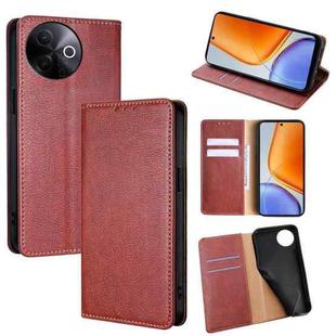 For vivo Y39 5G Global Gloss Oil Solid Color Magnetic Leather Phone Case(Brown)