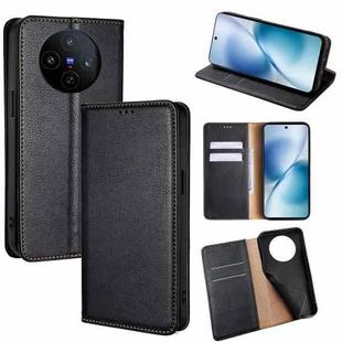 For vivo X200s 5G Gloss Oil Solid Color Magnetic Leather Phone Case(Black)