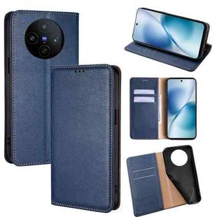 For vivo X200s 5G Gloss Oil Solid Color Magnetic Leather Phone Case(Blue)