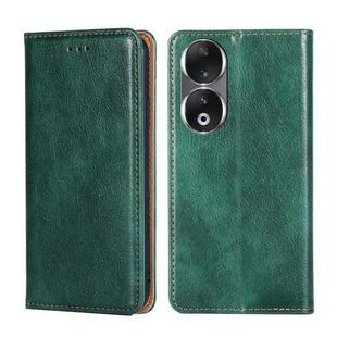 For Honor 90 5G Gloss Oil Solid Color Magnetic Leather Phone Case(Green)