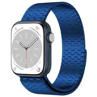 For Apple Watch 7 41mm Magnetic Buckle Stainless Steel Metal Watch Band(Blue)