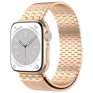 For Apple Watch 7 41mm Magnetic Buckle Stainless Steel Metal Watch Band(Rose Gold)