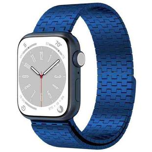 For Apple Watch 5 44mm Magnetic Buckle Stainless Steel Metal Watch Band(Blue)