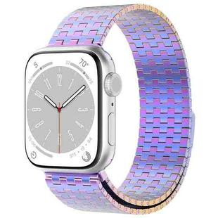 For Apple Watch 4 44mm Magnetic Buckle Stainless Steel Metal Watch Band(Colorful)
