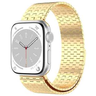 For Apple Watch 2 42mm Magnetic Buckle Stainless Steel Metal Watch Band(Gold)