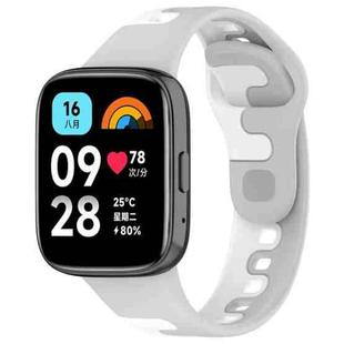 For Redmi Watch 3 Lite Stitching Two Color Silicone Watch Band(Grey White)