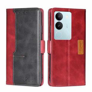 For vivo S17 5G / S17 Pro 5G Contrast Color Side Buckle Leather Phone Case(Red + Black)