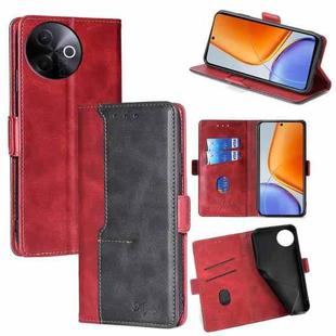 For vivo Y39 5G Global Contrast Color Side Buckle Leather Phone Case(Red + Black)