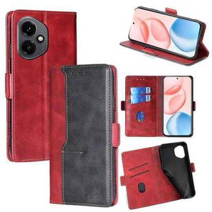 For Honor 400 Global 156.5mm Contrast Color Side Buckle Leather Phone Case(Red + Black)