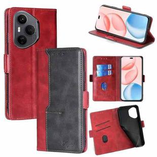 For Honor 400 Pro Global 160.8mm Contrast Color Side Buckle Leather Phone Case(Red + Black)