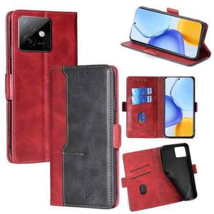 For Honor X60 GT 5G Contrast Color Side Buckle Leather Phone Case(Red + Black)