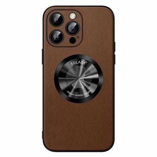 For iPhone 15 Pro SULADA Microfiber Leather MagSafe Magnetic Phone Case(Brown)