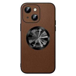 For iPhone 15 Plus SULADA Microfiber Leather MagSafe Magnetic Phone Case(Brown)