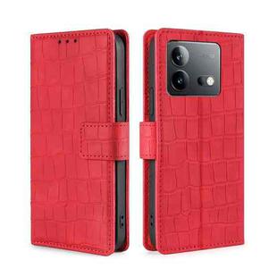 For vivo iQOO Neo 8 / 8 Pro 5G Skin Feel Crocodile Magnetic Clasp Leather Phone Case(Red)
