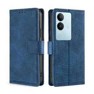 For vivo S17 5G / S17 Pro 5G Skin Feel Crocodile Magnetic Clasp Leather Phone Case(Blue)