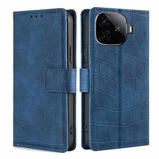 For vivo iQOO Z9 Turbo Skin Feel Crocodile Magnetic Clasp Leather Phone Case(Blue)