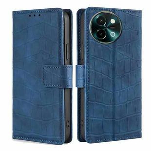 For vivo Y38 5G / T3x Global Skin Feel Crocodile Magnetic Clasp Leather Phone Case(Blue)