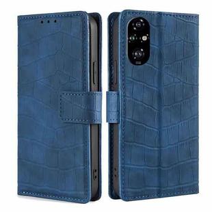 For Honor 200 Pro 5G Skin Feel Crocodile Magnetic Clasp Leather Phone Case(Blue)