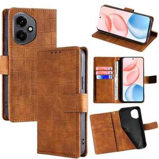 For Honor 400 Global 156.5mm Skin Feel Crocodile Magnetic Clasp Leather Phone Case(Brown)