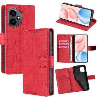 For Honor 400 Global 156.5mm Skin Feel Crocodile Magnetic Clasp Leather Phone Case(Red)