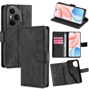 For Honor 400 Pro Global 160.8mm Skin Feel Crocodile Magnetic Clasp Leather Phone Case(Black)
