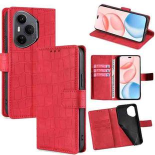 For Honor 400 Pro Global 160.8mm Skin Feel Crocodile Magnetic Clasp Leather Phone Case(Red)