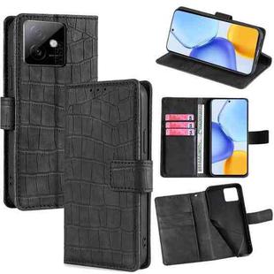For Honor X60 GT 5G Skin Feel Crocodile Magnetic Clasp Leather Phone Case(Black)