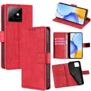 For Honor X60 GT 5G Skin Feel Crocodile Magnetic Clasp Leather Phone Case(Red)
