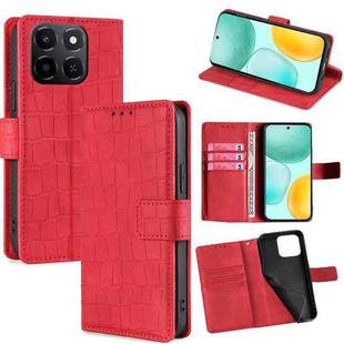 For Honor X6c 4G Skin Feel Crocodile Magnetic Clasp Leather Phone Case(Red)