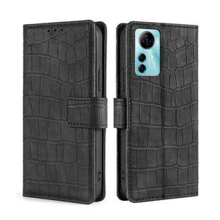For ZTE Blabe V41 Smart 4G Skin Feel Crocodile Magnetic Clasp Leather Phone Case(Black)