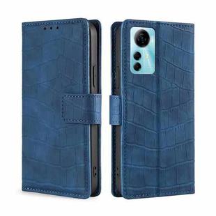 For ZTE Blabe V41 Smart 4G Skin Feel Crocodile Magnetic Clasp Leather Phone Case(Blue)