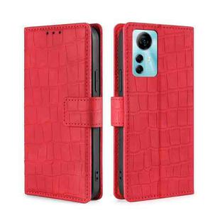 For ZTE Blabe V41 Smart 4G Skin Feel Crocodile Magnetic Clasp Leather Phone Case(Red)