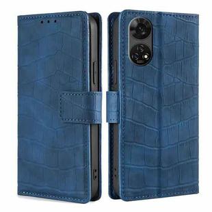 For ZTE Anshin Family Skin Feel Crocodile Magnetic Clasp Leather Phone Case(Blue)