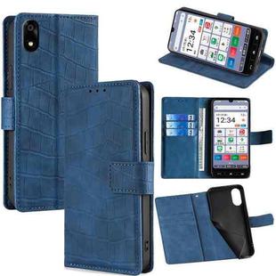 For ZTE Kantan Sumaho 4 A402ZT Skin Feel Crocodile Magnetic Clasp Leather Phone Case(Blue)