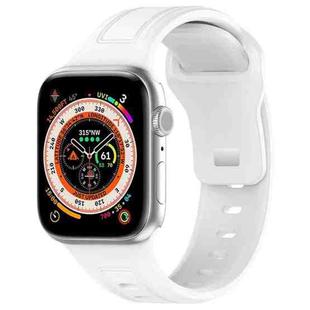 For Apple Watch 8 41mm Square Buckle Silicone Watch Band(White)